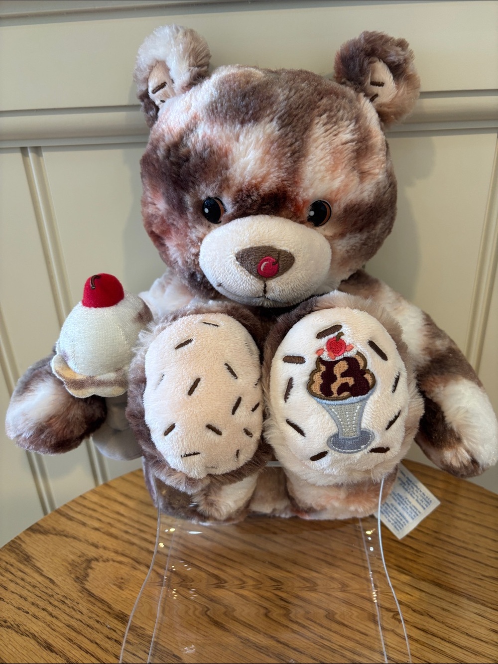 Retired/Rare Build-A-Bear 2010  Workshop Hot Fudge Sundae Bear Brown/Cream Plush